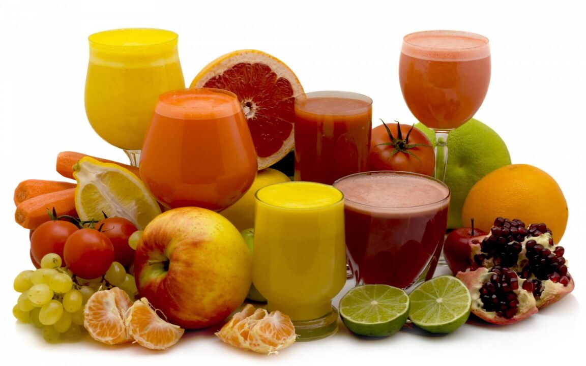 Fruit and vegetable juices are allowed